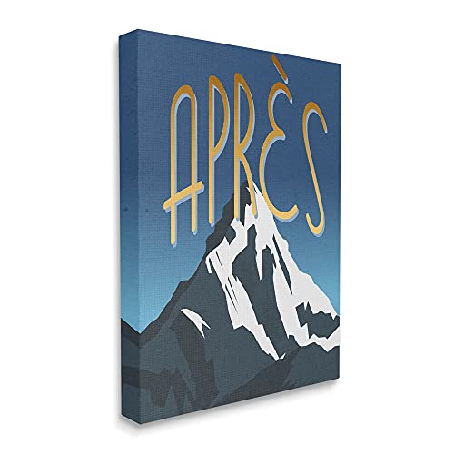 Image of 'Apres Mountain Ski Sport Winter Landmark Blue'| Canvas Art | Stupell Industries | 24 x 30 Inches, Easy to Hang and Sturdy, Made in USA, by Lil' Rue
