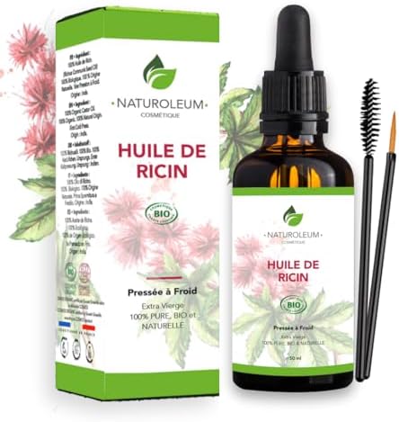 Huile de Ricin Bio 100% Pure – Pressée à froid, Pure et Naturelle...