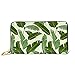 Produktbild XCNGG Mode Handtasche Reißverschluss Brieftasche Nahtloses Muster Tropische Palmblätter Blumen Telefon Kupplung Geldbörse Abendkupplung Blockieren Leder Brieftasche Multi Card Or. En