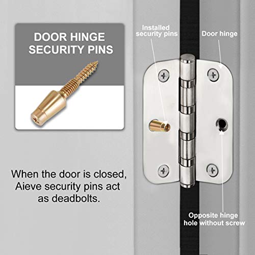 Aieve Door Hinges Security Screws, 6 Pack Tamper Proof Screws Security Door Hinge Screws Door Hinge Security Pins Security Hinge Screws Anti-Theft Screws Accessories For Door Security #TOP2