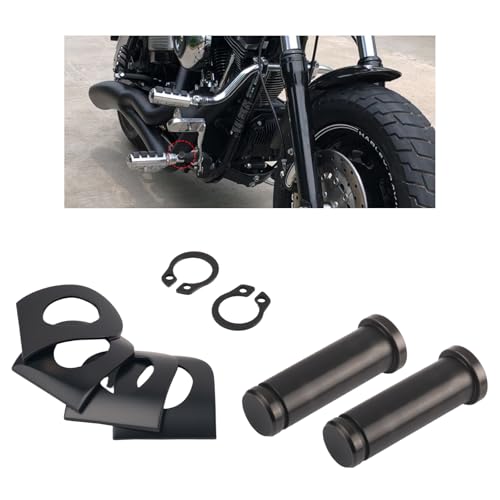 8PCS Foot Pegs for Motorcycles Mounting Hardware,Rider/Passenger Motorcycle Foot Pegs Mount Kit with Clevis Pin,Car Accessories Motorcycle Peg Pin Compatible with Harley Davidson (Black)