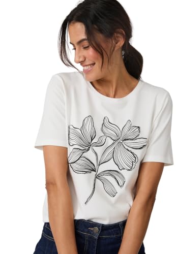 T-shirt perles fantaisie femme blanc Damart pour l'été