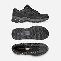 Skechers Men's Afterburn M. Fit Fashion Sneakers – Leather Upper, Memory Foam Insole, Rubber Outsole, Black/Charcoal, 10.5 — image 8