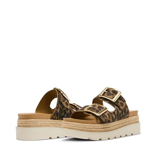 Madden Girl Women's Mythicall Wedge Sandal, Light Leopard Fabric, 7.5 by Madden Girl - Used condition - Image 3