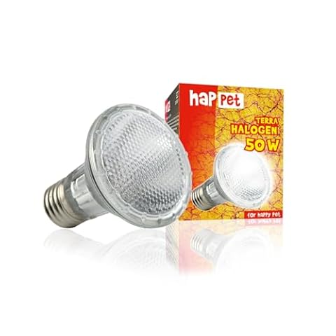 Happet Lampa halogenowa punktowa terrarium dla gadów ciepła lampa pisklęta drób 50 W – naturalne światło i mocne ciepło punktowe dla gadów, wspiera aktywność i rozwój zwierząt