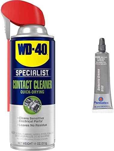 WD-40 Specialist Contact Cleaner Spray, 11 oz. & Permatex 81150 Dielectric Tune-Up Grease.33 oz Tube