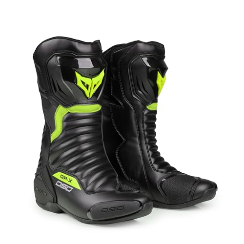 Image of DSG Gp-x Riding Boot-Black Yellow Fluo-(Size-10)