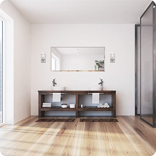 Kira Home Sierra 11" Modern 1-Light Wall Sconce + Clear Glass Shade, White Ash Wood Style + Galvanized Steel Finish #TOP1