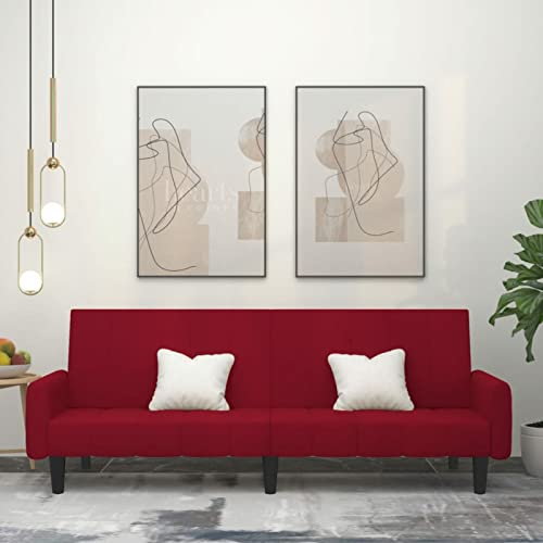 Festnight Canapé Convertible Canapé-lit Canapé-lit à 2 Places Convertible Canapé Velours clic clac 2 Places Convertible lit Banquette canapé Relax 2 Places Rouge Bordeaux Type 1