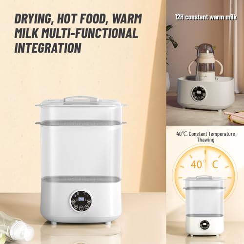 Dacimora Baby Bottle Dryer + Milk Warmer with Touch Screen and Auto Shut-Off 4-in-1 Bottle High Temperature 100°C Dryer for Baby Bottles, Baby Products and Sippy Accessories