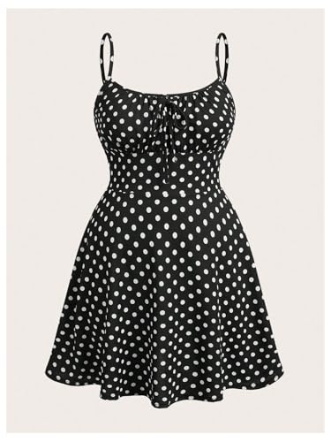 Image of Floerns Women's Plus Size Boho Floral Milkmaid Bow Tie Ruched Cami Summer Holiday Flowy Mini Dress