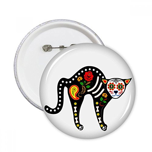Chat noir Halloween pins bouton de décoration multicolore XXL pour vêtement de fête
