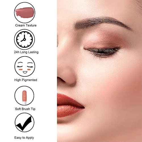 Rosarden Liquid Blush For Cheeks & Lip & Eyeshadow - Waterproof Long-Lasting Smudge Proof Matte Liquid Blush - Moisturizing Lightweight Soft Velvet Cream Liquid Blush For Mature Skin #TOP2