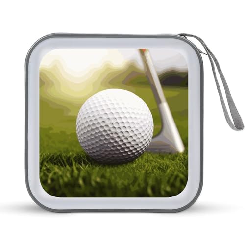 Étui pour CD et DVD étanche pour voiture et les voyages sportifs motif balle de golf