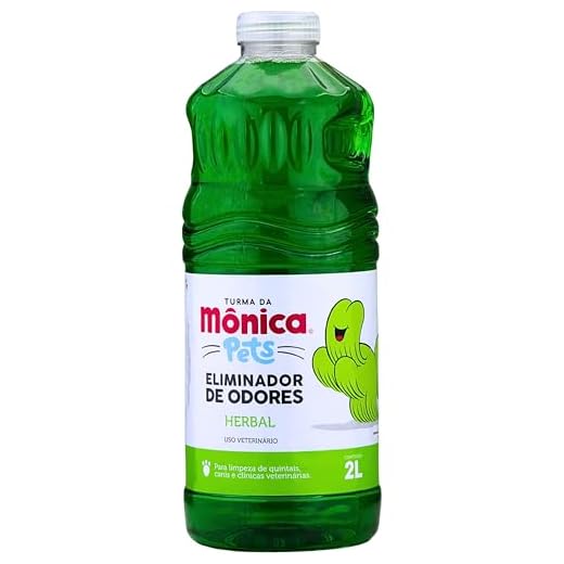 Eliminador de Odores Para Cães e Gatos, Herbal, Turma da Mônica, 2 litros, Verde