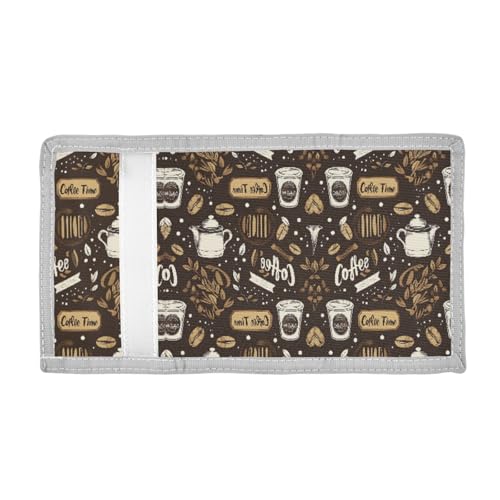 ALAZA Kids Wallets for Boys Girls Toddler Trifold Wallet Children Small Brown Coffee Beans Cups with Zipper Coin Pocket2
