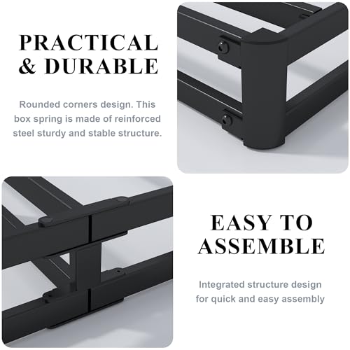 Vehowy 4 Inch Box Spring for King Bed,King Size Box Spring Only,Heavy Duty Mattress Foundation,Metal Bed Base,Non-Slip,Easy Assembly by Vehowy - Image 5
