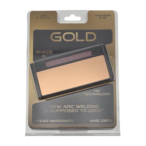 Image of TrueArc Gold Auto-Darkening Welding Lens – True Color Gold Filter – Fits 2" x 4-1/4" Welding Hoods – Shade 9