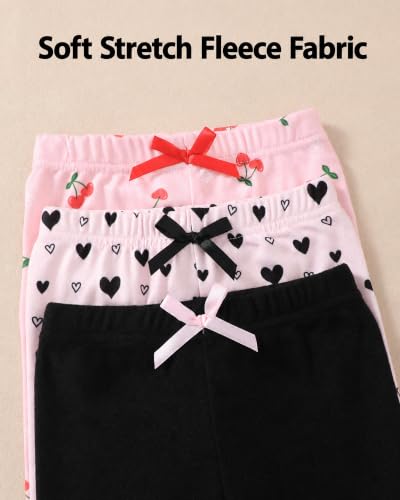 Image of Jecson Toddler Girl Leggings Baby Pants 3 Pack Stretchy Floral Clothes 1-4Y