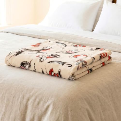 Cat in The Hat by Dr. Seuss Book Throw, Kids Super Soft Plush Cozy Throw Blanket, 60 in x 70 in, (Officially Licensed Product) by Franco by Franco - Used condition - Image 5