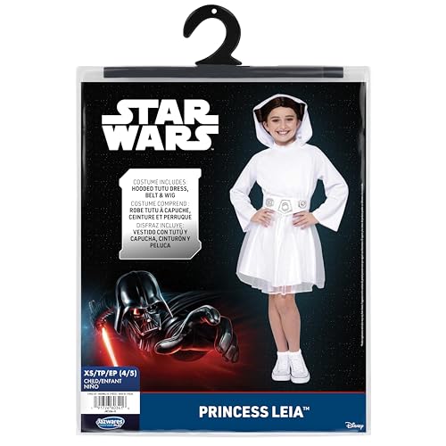 Disfraz juvenil Princesa Leia Star Wars con peluca y cinturón miniatura 2