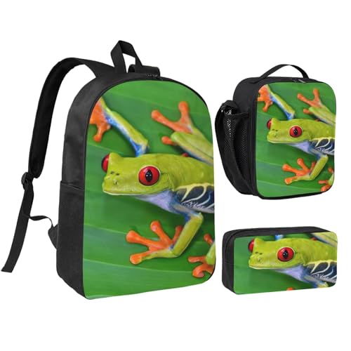 Sac à dos grenouille EdWal avec boîte déjeuner et trousse