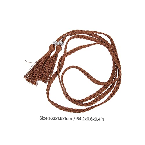 5pcs Women Braided Tassel Waist Belts Hand Knitted Decorative Waist Rope for Skirts Dresses Fashion Accessories2