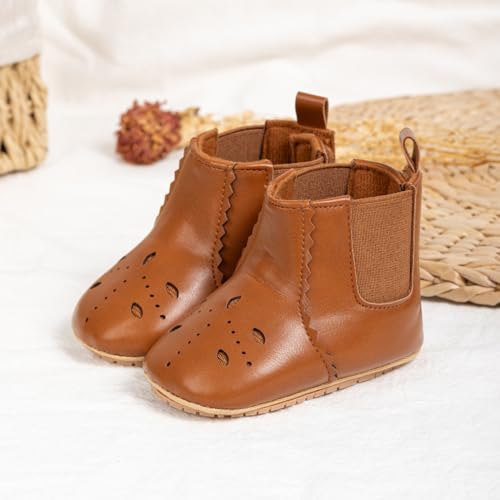 Image of Meckior Baby Girls Cowboy Tassel Boots Side Zipper Moccasins Soft Bottom Non-Slip Toddler Shoe