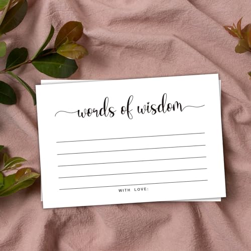 50 Words of Wisdom Advice Cards for Graduation, Marriage, wedding, Use As Bridal or Baby Shower Party Games, Boy or Girl Baby Prediction or Advice Cards. 4\" x 6\" - Thumbnail 2