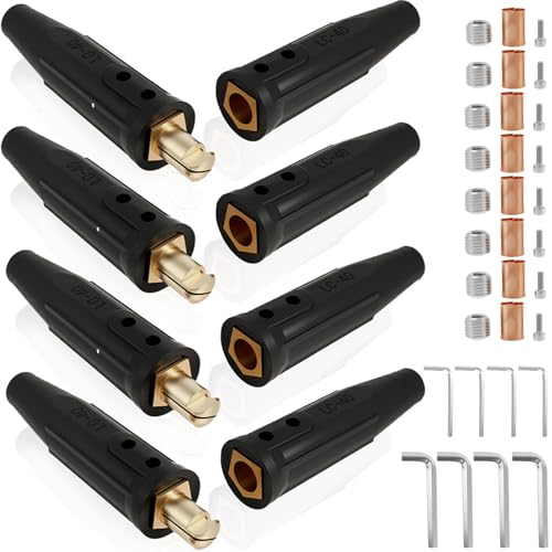 Image of 4 Set LC-40 Welding Lead Connectors Cam Design Quick Connector Welding Cable Connector Tools and Accessories 350 Amp Max Rating 1/0 and 2/0 （50-70mm²）Welding Quick Connectors Cable Welding Accessories