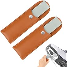2PCS Ice Skate Sharpener, Hockey Skate Blade Sharpener Tool with 2PCS Leather Covers for Sharpening