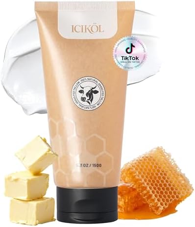 Organic Beef Tallow Honey Balm, Whipped Moisturizer for Face and Body, Grass Fed Beef Tallow for All Skin, Safe Natural Edible Grade Ingredients, Pure Unscented Cream, Day Night Skincare, 5.3 oz