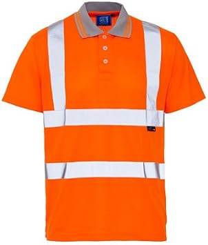 Supertouch AEC1924 Hi VIS BIRD EYE POLO SHIRT ORANGE, Medium
