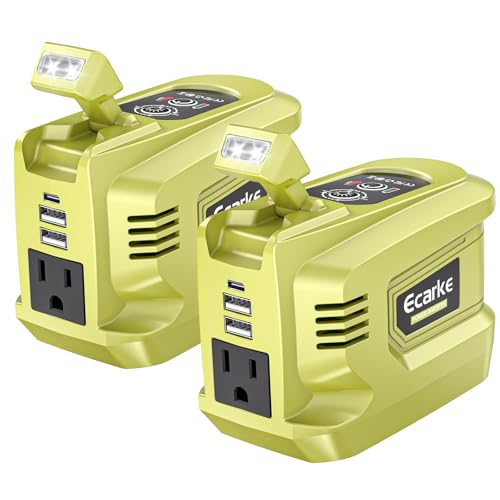 Ecarke 220W Power Inverter Compatible with Ryobi 18V Battery (2-Pack)