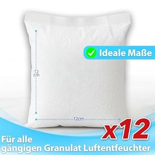 KARAT 12 x Luftentfeuchter 400g Nachüll-Beutel Granulat Raumentfeuchter nachfüllbar & wiederverwendbar (Nachfüllbeutel, 12er Set 400g)