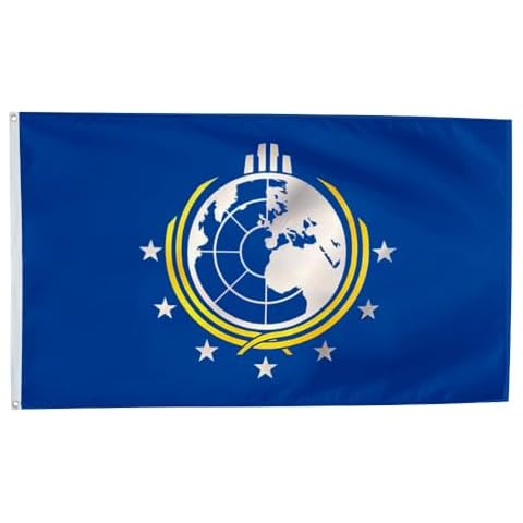 Dutern Super Earth Flag 3x5Feet Outdoor Indoor Decoration Flag 3x5Feet Double Stitched Polyester with Brass Grommets, Black Cover