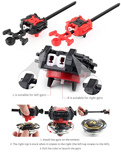 AIBREAY Bey Battling Top Burst Gyro Toy Set 12 Spinning Tops 3 Launchers 1 Grip Toy Blade Combat Battling Game with Portable Storage Box Gift for Kids Children Boys Ages 6+