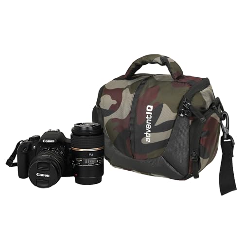 Image of Compact Captura Pro 0297 Camera Bag for DSLR & Mirrorless - Fits Nikon, Canon, Sony - Camera Bag for Travel - Shockproof Sling Case for Lens - Water-Resistant (Army Print)
