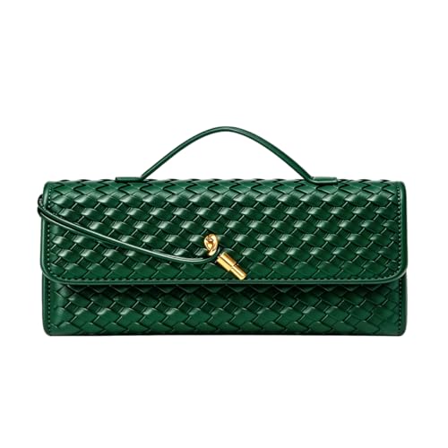 Image of JYG Woven Handbag for Women Fashion Evening Shoulder Bag PU Leather Handmade Clutch Purse Casual Crossbody Bags