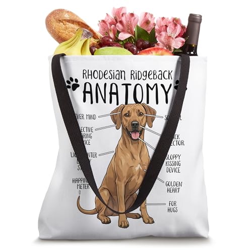 Bolsa tote para amantes del perro Rhodesian Ridgeback con diseño divertido de anatomía miniatura 4