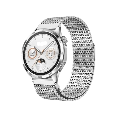 [LOKLNEYK] �ɓK������Huawei Watch 4 Pro/GT5 Pro /GT5 /4 /46mm�ɓK������20mm 22mm���^���X�`�[���X�g���b�v(Silver,For Huawei GT5 Pro 46mm)