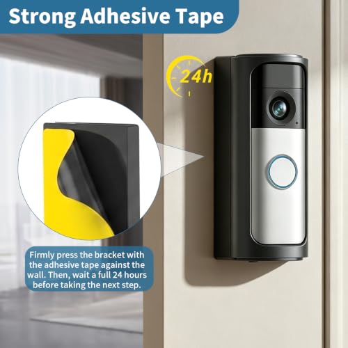 Image of Adjustable No-Drill Corner Doorbell Angle Mount for Battery Doorbell | 360 Adjusted Viewing Angle, Strong Adhesive /Screws Install, with Protection Cover, for Battery Doorbell 2K /Plus /Pro(2026)