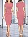 VFSHOW Womens Work Business Office Front Zipper Peplum Bodycon Dresses Elegant Short Sleeve Slim Church Pencil Sheath Dress (Pink, Medium) 11911 PIK M