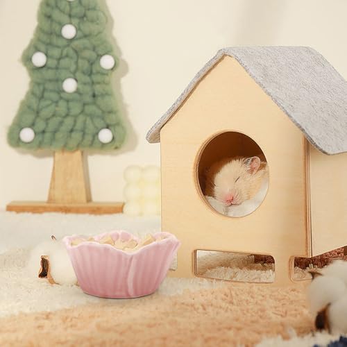 Luckyopt CW-1948 Small Ceramic Pet Hamster Bowl, Easy To Clean Anti Flipping Hamster Food And Water Bowl Feeding Bowl, Small Animal Bowls thumb #4