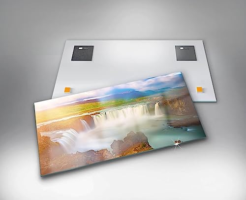 Image verre coloré cascade pour salon moderne Wallfluent 100x50 - 2