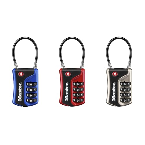 Master Lock Set Your Own Combination TSA Approved Luggage Lock, Colors May Vary; 3 pk; 4697EC3