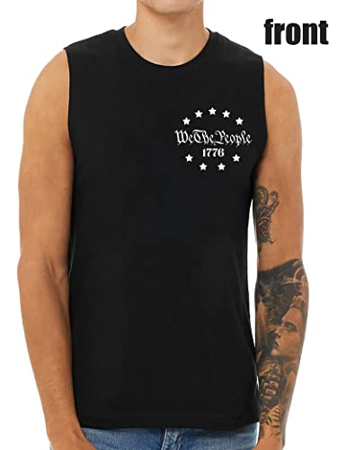 Mens Muscle Tank We The People American Flag Shirt 4Th Of July Independence Day Sleeveless Tee Tops(P6,2Xl) #TOP4