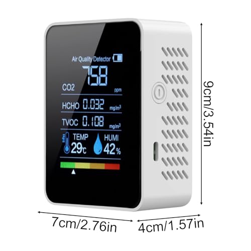 Miniatura 5 de Medidor De Calidad Del Aire - Detector De Dióxido De Carbono Monitor Portátil Con Pantalla Clara Para Detección De Dióxido De Carbono En Hogar Dormitorio Y Carpas De Cultivo