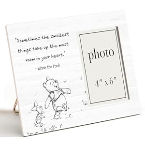 Classic Pooh Bear Nursery Picture Frame, Baby Gifts for Nursery, Baby Shower Gifts for New Parents Photo Frame for 4 x 6 Inch Photo