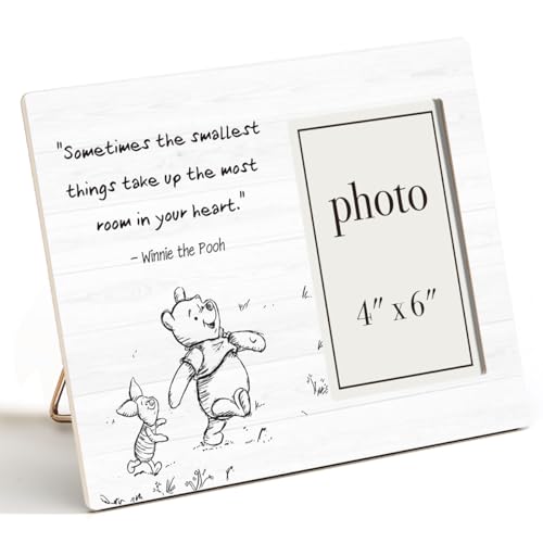 Classic Pooh Bear Nursery Picture Frame, Baby Gifts for Nursery, Baby Shower Gifts for New Parents Photo Frame for 4 x 6 Inch Photo